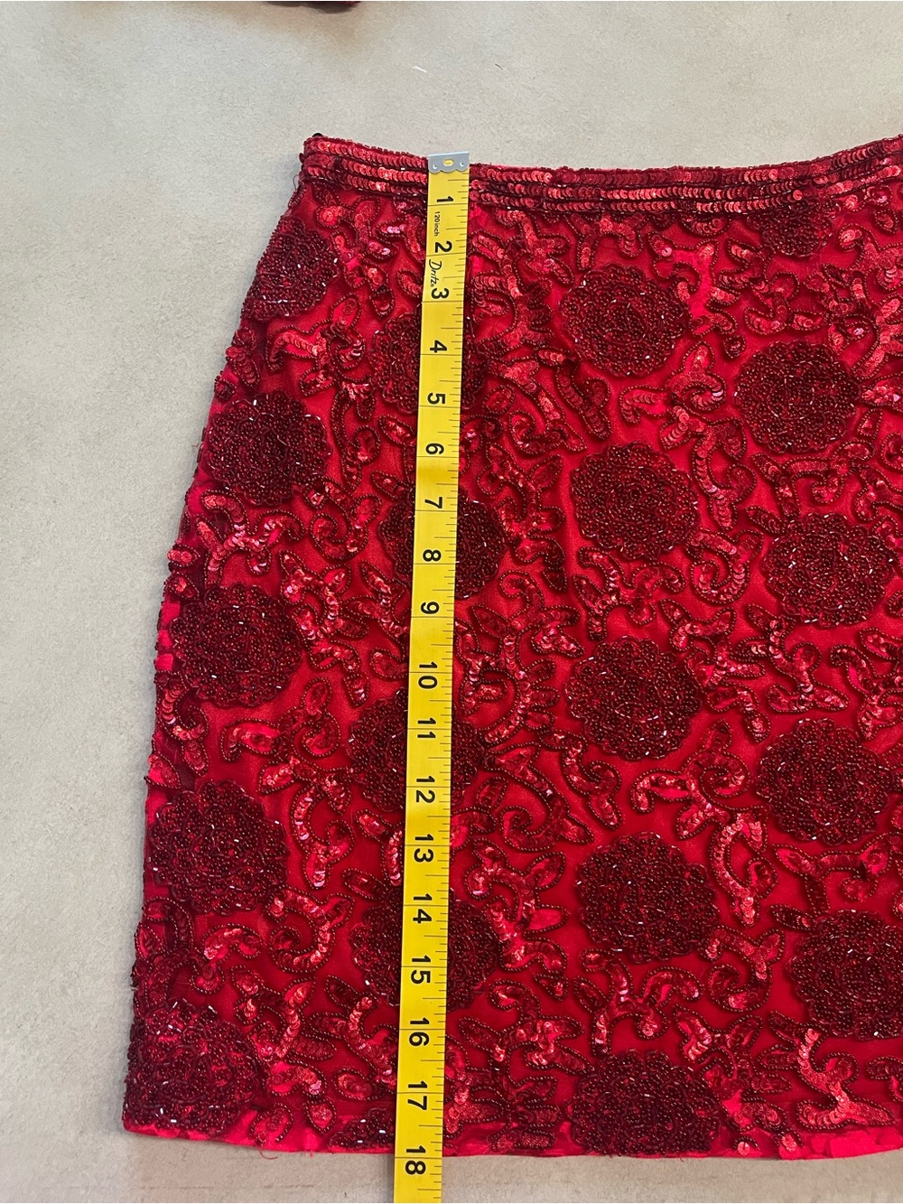 Primavera Couture Vibrant Red Sequin Beaded Two-Piece Mini Dress Crop Top Size 8 - Picture 9 of 16